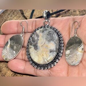 “The Laughter Stone” Pendant & Earrings Set